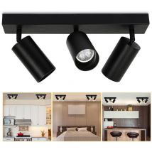 Deckenstrahler led Einbaustrahler Spots schwenkbar schwarz-matt GU10 Warmweiß Und zwar für wohnzimmer. küche und so weiter Strahler mit drei Köpfen