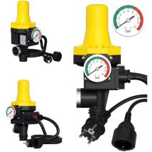 Tolletour - Pressostat Jardin Contrôleur 10 bar max 1.1kw de pression de pompe avec câble Jaune