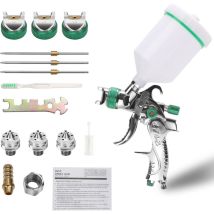 Tolletour 2x Professionelles Hochdruck-luftspritzpistolen-set, Hvlp-pneumatik-lackierpistole Mit Schwerkraftzufuhr, 600 Cc, 1,4 Mm/1,7 Mm/2,0 Mm, 3 