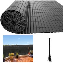 Tolletour Pvc Sichtschutzmatte Balkon & Zaun – Wetterfester Sichtschutzzaun Für Zaun, Windschutz, Zuschneidbar Grau 120x400cm