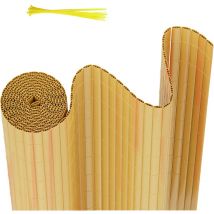 Tolletour Pvc Sichtschutzmatte Balkon & Zaun – Wetterfester Sichtschutzzaun Für Zaun, Windschutz, Zuschneidbar Bambus 140x700cm