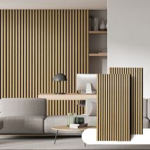 Tolletour Schalldämmung Set Mit 2 Akustikplatten In Holzoptik Aus Mdf 60 X 120 X 2,1 Cm Eichenholz