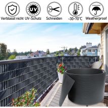TolleTour Sichtschutzstreifen Sichtschutzmatte Hart PVC 2.5mx19cm Anthrazit UV-bestädig 1.35mm 10X