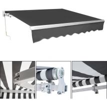 Store banne de balcon rétractable store banne 300cmx250cm gris - Tolletour