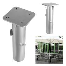 Tolletour - Support de parasol pour ancrage au sol - Métal - Douille de sol - 16x16cm - Ancre de Support - gris