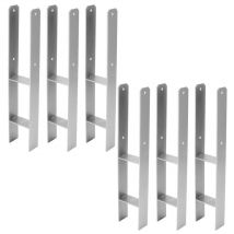 Tolletour - 6x Support de poteau Ancre de Poteau en h pour Jardin Poteaux de Clôture 111MM