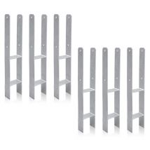 Tolletour - 6x Support de poteau Ancre de Poteau en h pour Jardin Poteaux de Clôture 101MM