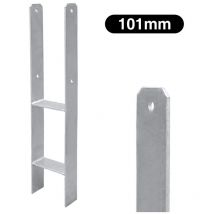 Tolletour - 2x Support de poteau H-ancre Poteaux de Clôture 101MM