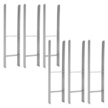 Tolletour - 6x Support de poteau H-ancre Poteaux de Clôture 141MM