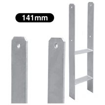 Tolletour - 2x Support de poteau H-ancre Poteaux de Clôture 141MM