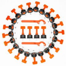Tolletour - Système de nivellement de carreaux 220 pièces Pack entretoises de niveleurs de carreaux réutilisables pour la construction