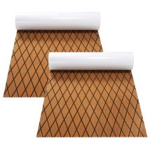 Bodenbelag Matte Teak Decking Marine Boot Bodenbelag Eva-Schaum Anti-Rutsch. für Boote Yacht Marine Bodenbelag .2pcs 190x70cm Diamant (Braun)