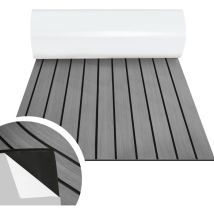 Tapis de Sol Tapis de Pont en Mousse eva Teck Yacht Tapis de Sol Auto-Adhésif Gris 240x90cm - Tolletour