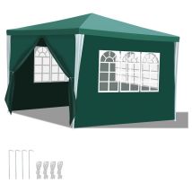 Tente Pavillon Mariages Tente de Jardin – Tente de jardin festive en construction robuste en acier. parfaite pour les mariages 3x3m Vert - Tolletour