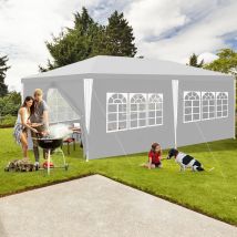 Tente Pavillon Tente de Jardin Pavillon – Tente de fête robuste et haut de gamme avec pergola 3x6m Blanc - Tolletour