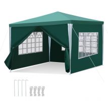 Swanew Tonnelle Pavillon Terrasse – Tente de marché et protection solaire pour le jardin, pavillon de fête idéal 3x3m Vert