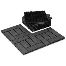 TolleTour Terrassenfliesen WPC Klickfliesen Balkonfliesen Holzfliese - Anthrazit 30x30 cm 5m² 55st.