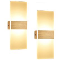 Tolletour - 2X 6W led Wall Light Indoor Wall Lamp Acrylic Wall Lighting for Living Room Staircase Hallway.Warm White