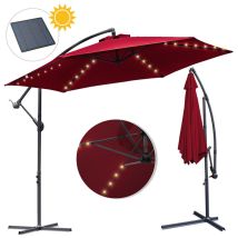 Parasol avec led Parapluie 350cm - Parapluie, protection solaire, parasol de jardin - Rouge - Tolletour