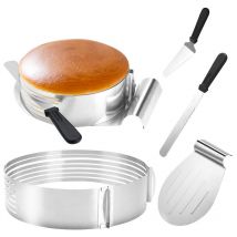 Tolletour - 4 pièces Aide à la découpe de la base de gâteau. anneau à gâteau de 23 à 30 cm de diamètre. pour la cuisson et la décoration de la cuisine