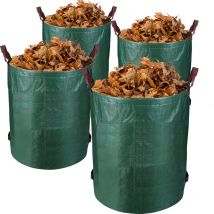 Tolletour - 4X Sac de jardin 272L avec anses xxl Conteneur à gazon Sac à déchets de jardin