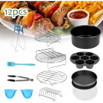 Tolletour - Accessoires pour friteuse à air chaud Set d'accessoires pour friteuse 12 pièces pour friteuse à Air 3.2-5.8QT