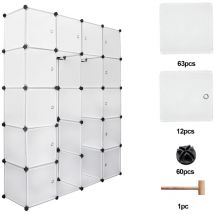 Tolletour - Armoire de Chambre Rangement 20 cubes . Armoire Portable diy. Modulaire en Plastique