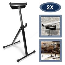 2x Servantes à rouleau Chevalet à roulettes Chevalet à roulettes Support Pliable Établi Support de matériel - Hengda