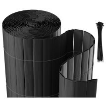Tolletour - Brise-vue Canisse pvc pour jardin balcon terrasse. Gris anthracite(120 x 400 cm)