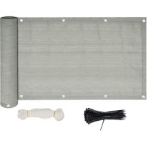 Tolletour - Brise vue Pour Balcon hdpe Jardin 600x90cm Gris Terrasse