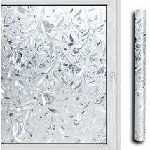 Tolletour - Film de fenêtre Film de confidentialité opaque auto-adhésif pour fenêtre Film de fenêtre 3D Film de verre uv Fleur 60x200cm
