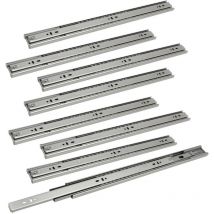 Glissières de tiroirs 45mm Glissière à extension totale pour charges lourdes Glissière à billes étroite 300mm 8 pièces - Tolletour