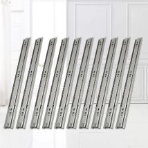 Glissières pour tiroirs 45mm Glissière à extension totale pour charges lourdes Glissière à billes étroite 350mm 10 pièces - Tolletour