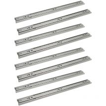 Glissières pour tiroirs 45mm Glissière à extension totale pour charges lourdes Glissière à billes étroite 550mm 8 pièces - Tolletour