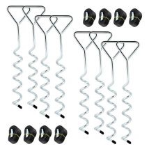 Kit d'ancrage au Sol 8 pièces pour Trampoline. balançoire. Chevilles d'ancrage en Spirale avec Sangles. Ancres de Trampoline. Chevilles d'ancrage en