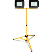 Tolletour - led Fluter mit Stativ Arbeitsleuchten Strahler Hotel Baustrahler Flutlicht 2X10W Warmweiß