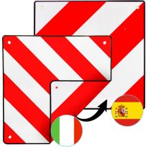 Tolletour - Panneau d'avertissement voiture camping-car Espagne et Italie remorque caravane 2 en1 50x50cm
