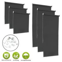 TolleTour Paravent extérieur rétractable 100x140cm gris anthracite store vertical.pour balcon et terrasse. Pare-soleil. Brise-vu.
