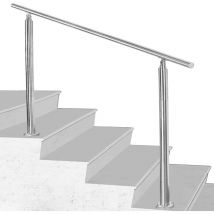 Rampe d’escalier Acier Inoxydable.Rambarde Main pour l'intérieur et l'extérieur Balustrade pour balcon.150x4.2x106.5cm avec 0 Tringles