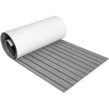 Tapis de Sol Tapis de Pont en Mousse eva Teck Yacht Tapis de Sol Auto-Adhésif Gris 240x60cm - Tolletour