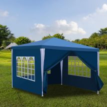 Tonnelle Pavillon Terrasse – Tente de marché et protection solaire pour le jardin. pavillon de fête idéal 3x3m Bleu - Tolletour