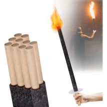 Tolletour - Torche de jardin lampe huile pour dehors torches à cire Torche jardin 72cm lot de 10 combustion 90 min