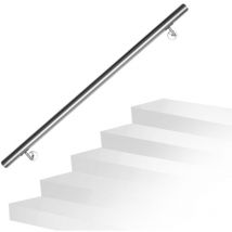 Tolletour - Treppengeländer 110 cm x ø 4.2 cm Handlauf Edelstahl Griff Wandhandlauf Wand Geländer Treppe Stange Brüstung Treppenhandlauf Rundhandlauf