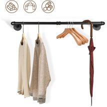 Tringle à vêtements Tringle penderie 90 cm salon Amovible jusqu'à 65 kg de charge - Tolletour