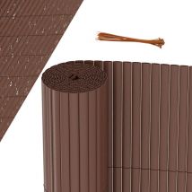 Tolletour - Tubiaz Canisse en pvc Canisse pvc pour jardin balcon terrasse. Balcon clôture brise-vent Marron 160 x 700cm