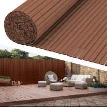 Tolletour - Tubiaz Canisse pvc Brise Vue, Paravent de Jardin, Piscines, Balcon Terrasse, Palissade en pvc Résistant aux uv, Intempéries, Marron 180 x
