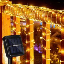 Solar Lichtschlauch Draht Garten Lichterkette led Lichterschlauch-Warmweiß-20m - Tolletour