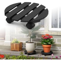 Tolletour Wpc Pflanzenroller 30cm, Blumenroller Tragkraft 80 Kg, Rolluntersetzer Mit Rollen, Kübelroller Für Pflanzen, Blumentopf(rund, Grau)