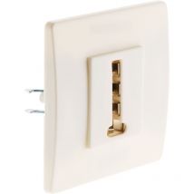 Toma telefónica 8 pines con tornillos + garras - Blanco - Diwone - Zenitech
