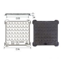 Tombino chiusino telaio con coperchio ghisa 60x60 cm b125 luce 50x47,5